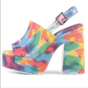 Jeffrey Campbell platform clog mikes multi rainbow